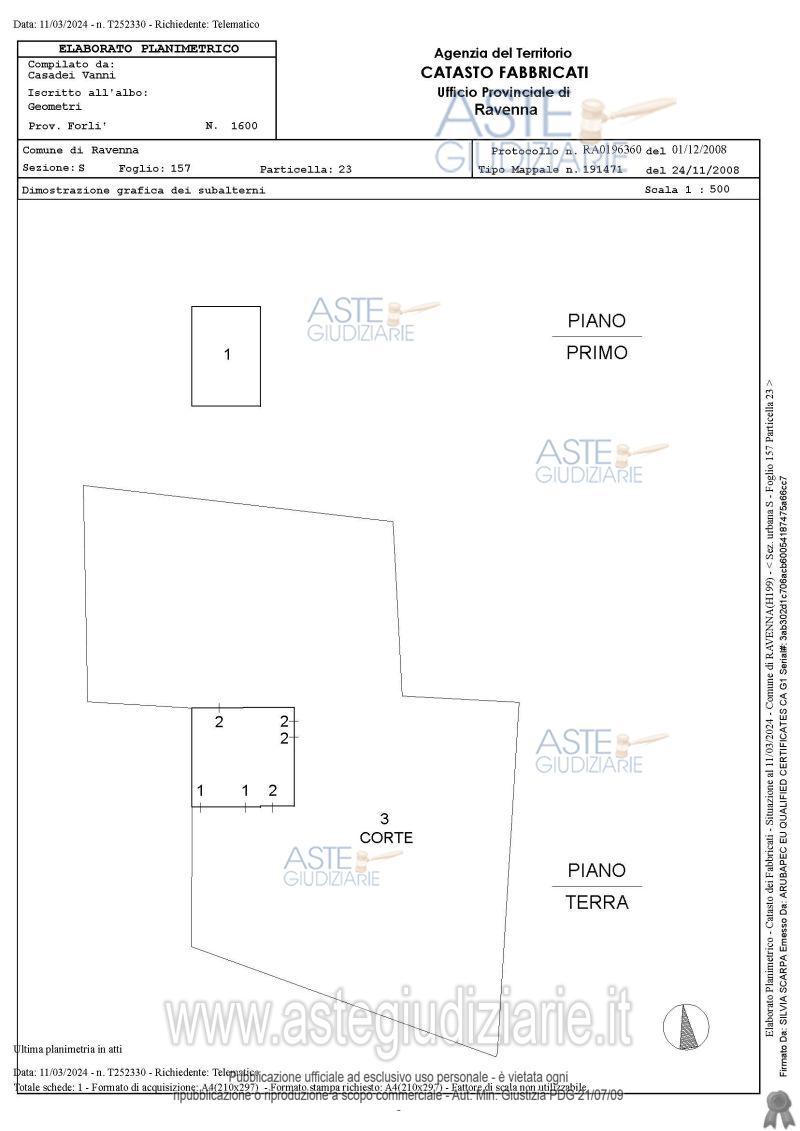 Planimetria del bene