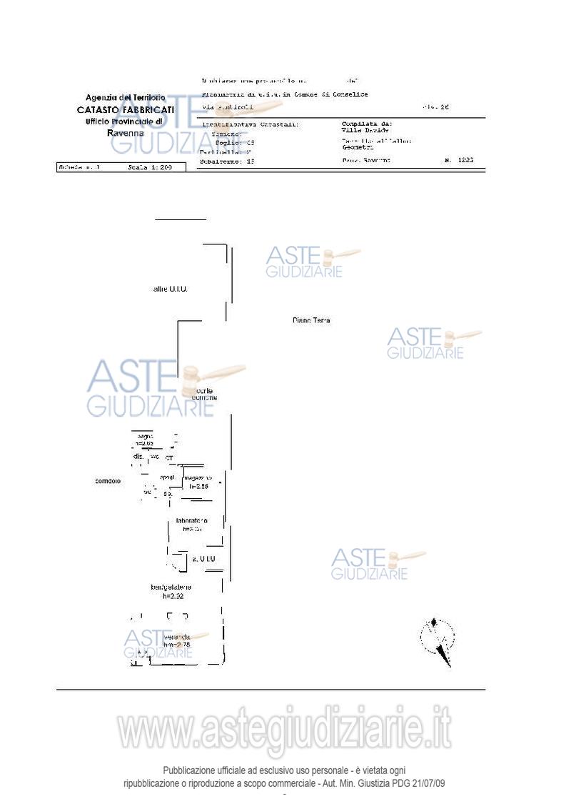 Planimetria del bene