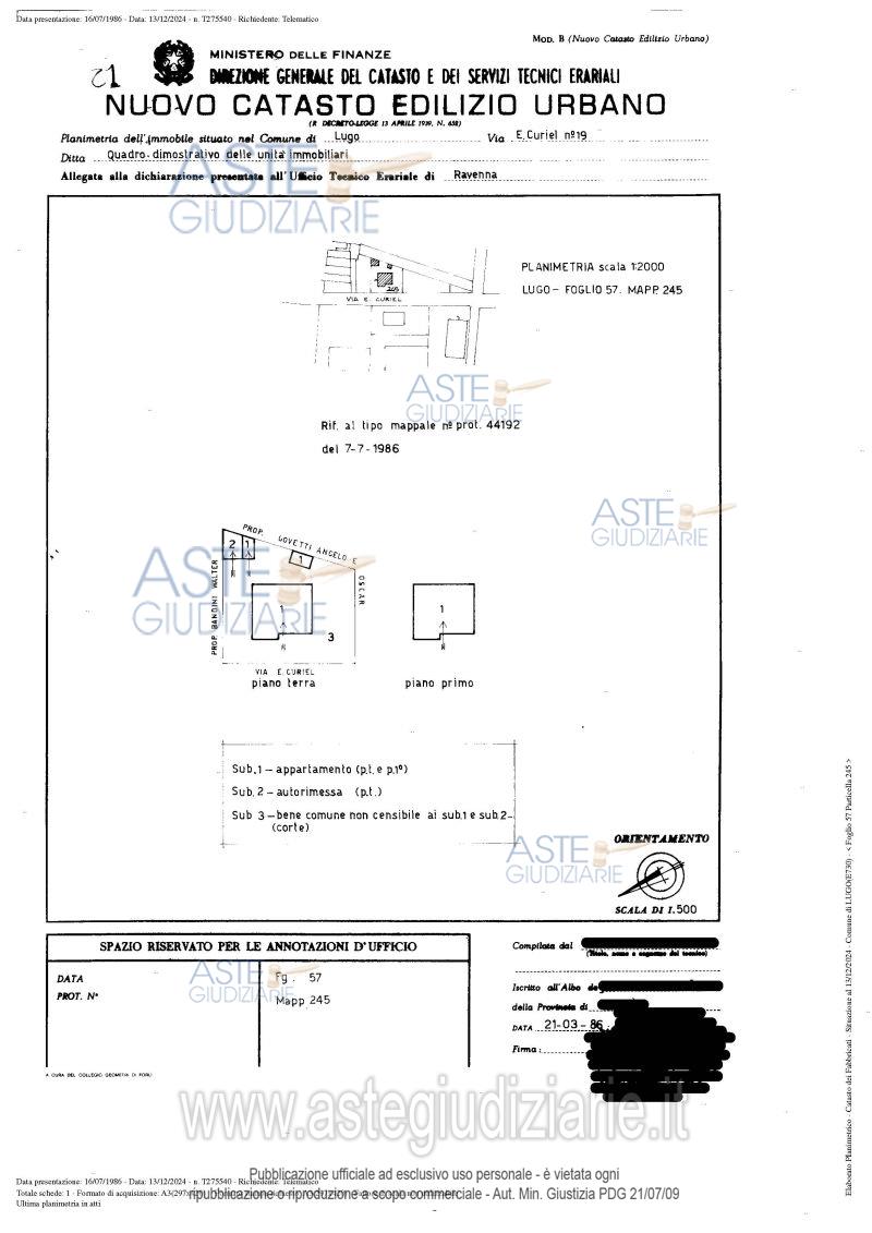 Planimetria del bene