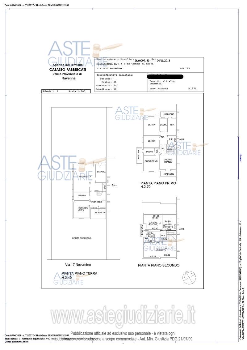 Planimetria del bene