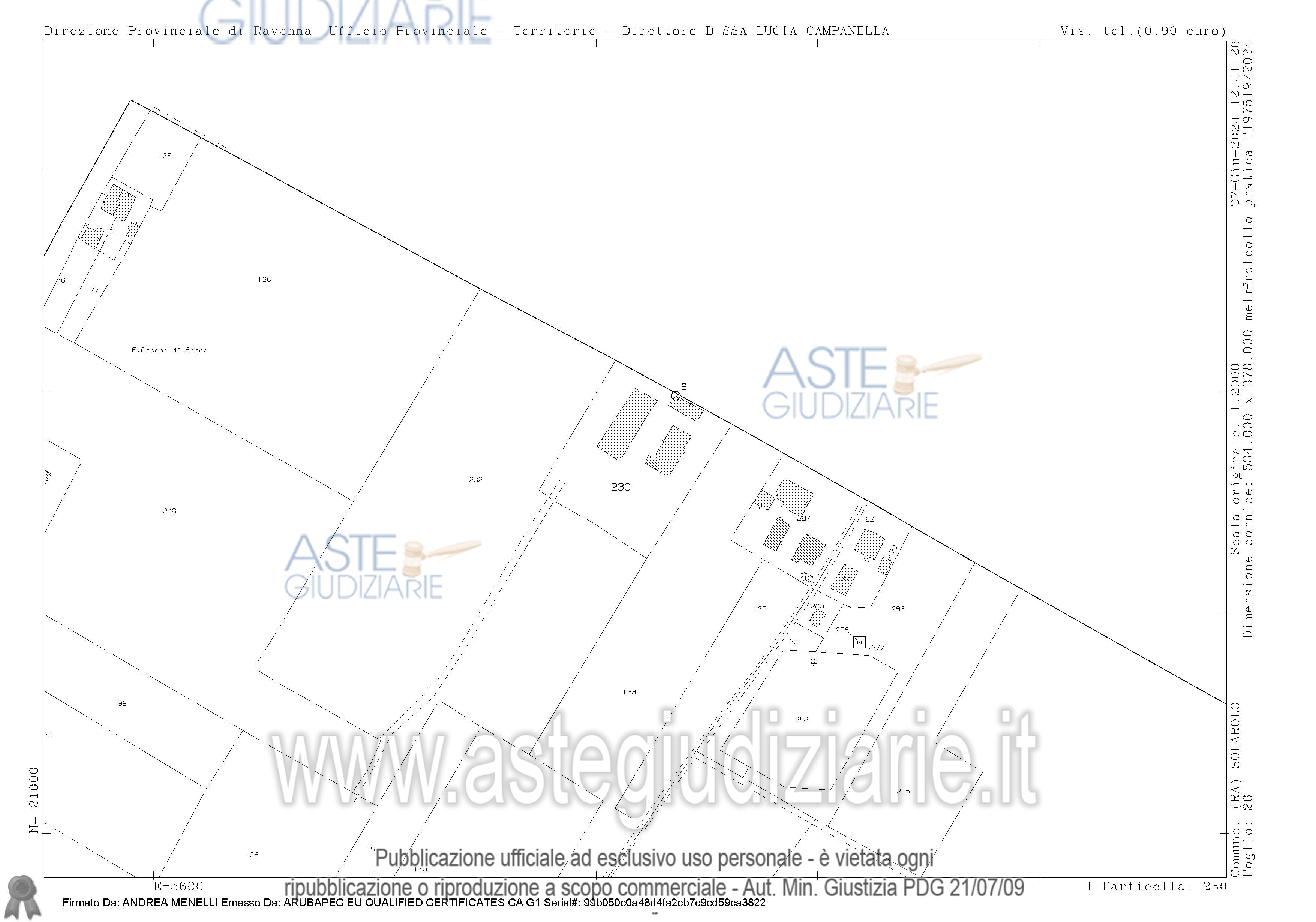 Planimetria del bene