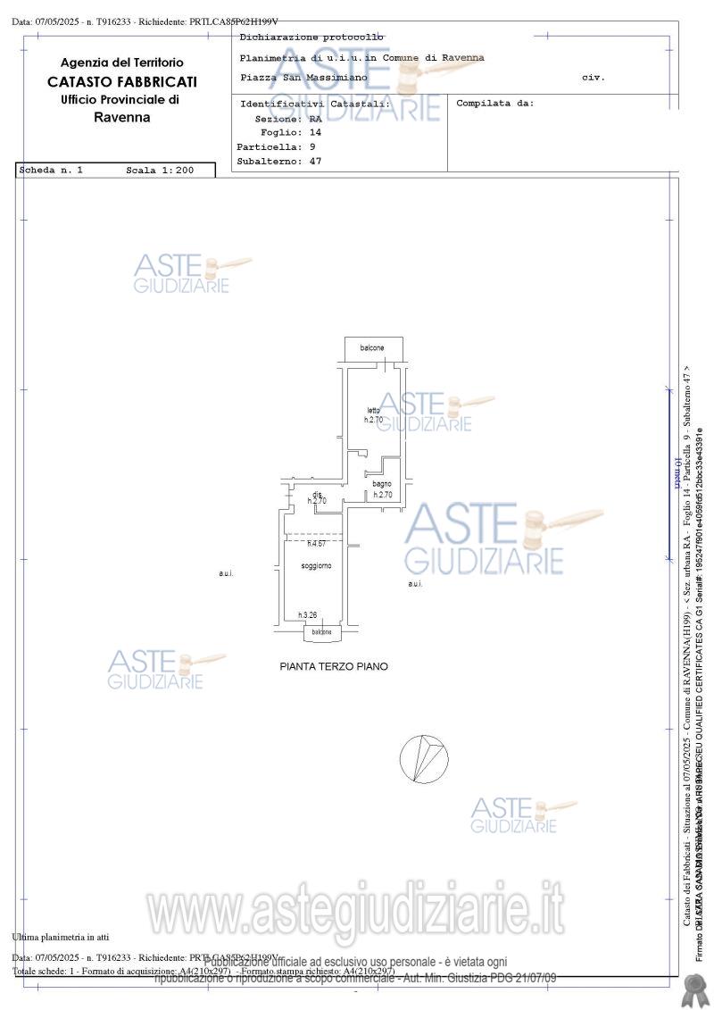 Planimetria del bene