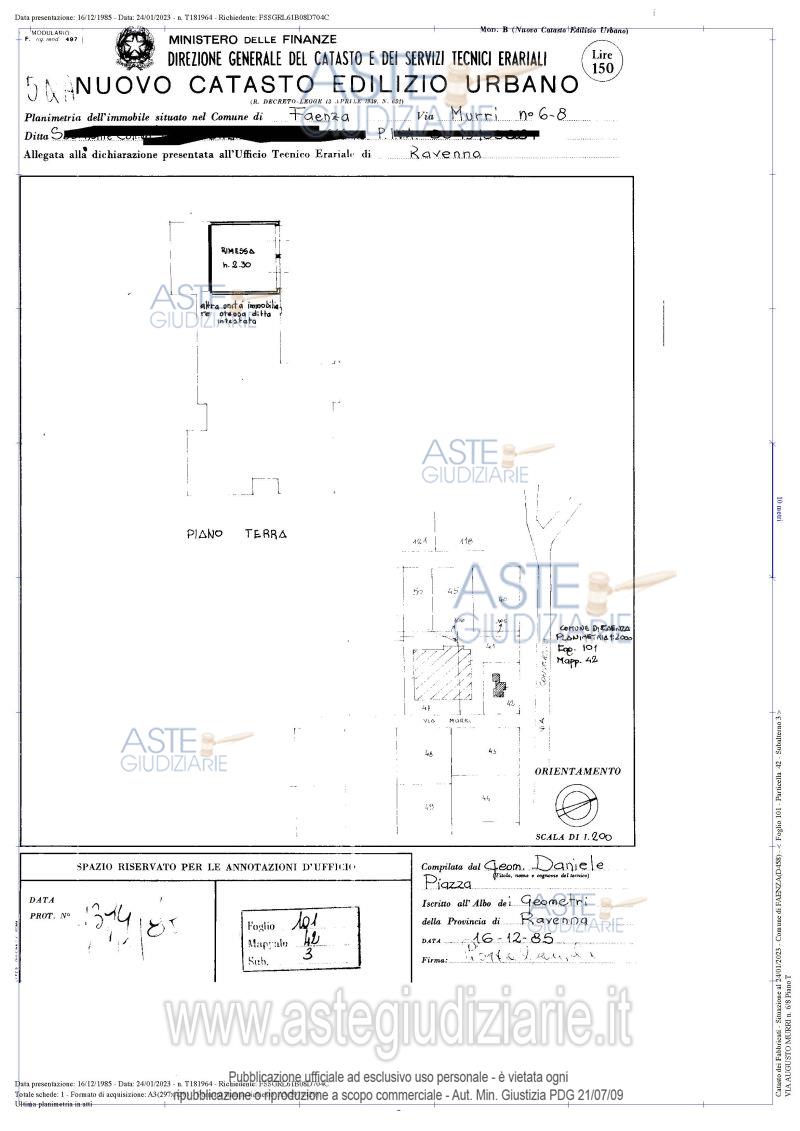 Planimetria del bene