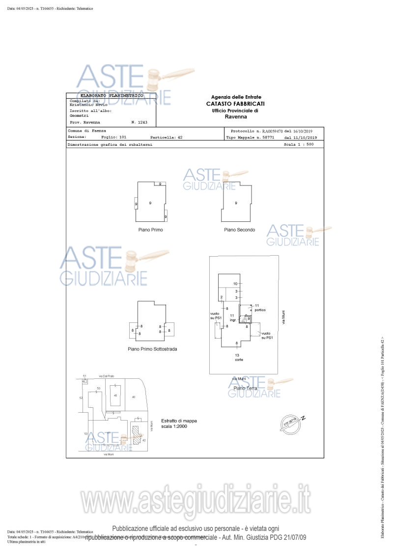Planimetria del bene