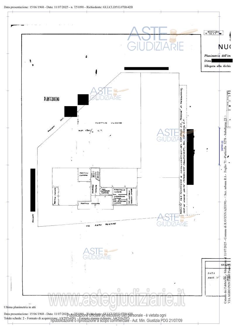 Planimetria del bene