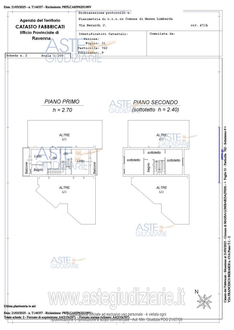 Planimetria del bene