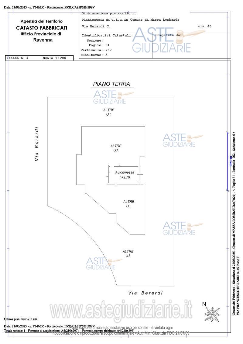 Planimetria del bene