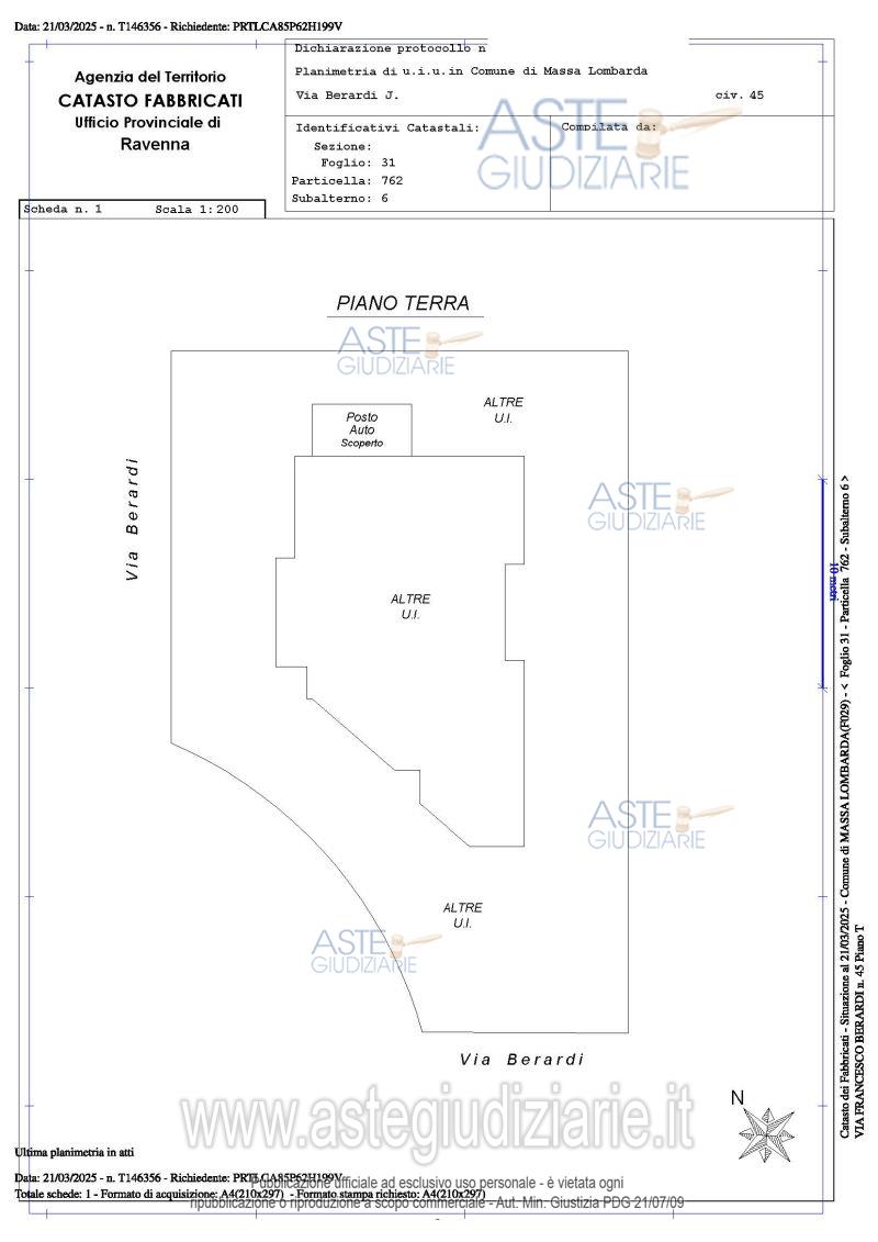 Planimetria del bene