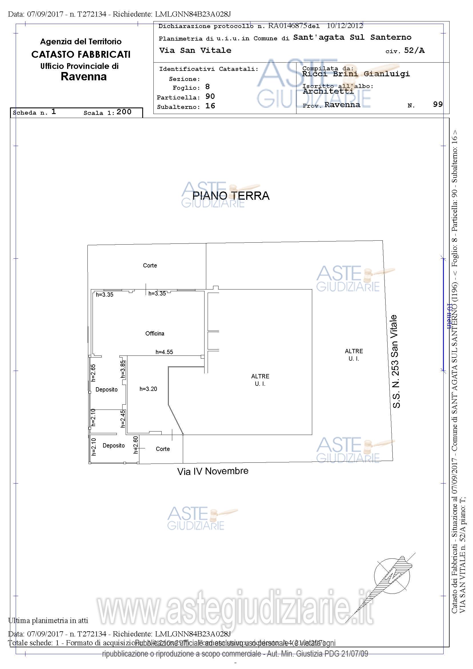 Planimetria del bene