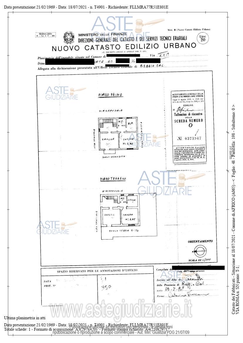 Planimetria del bene