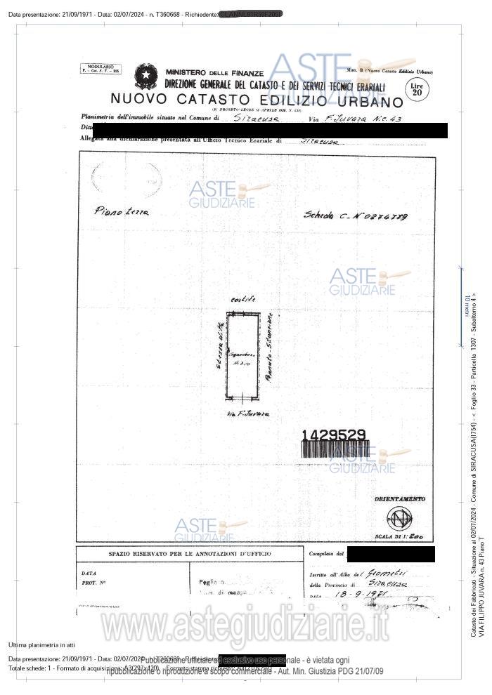 Planimetria del bene