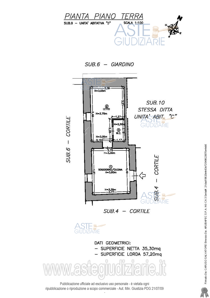 Planimetria del bene