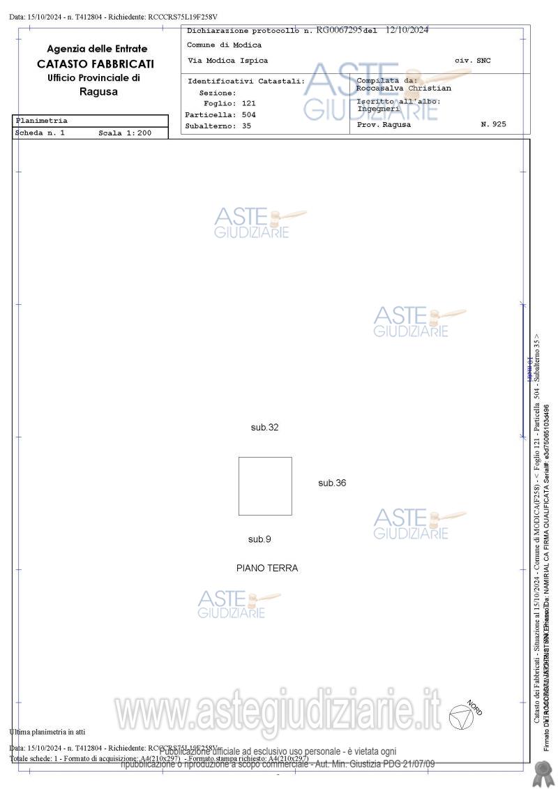 Planimetria del bene