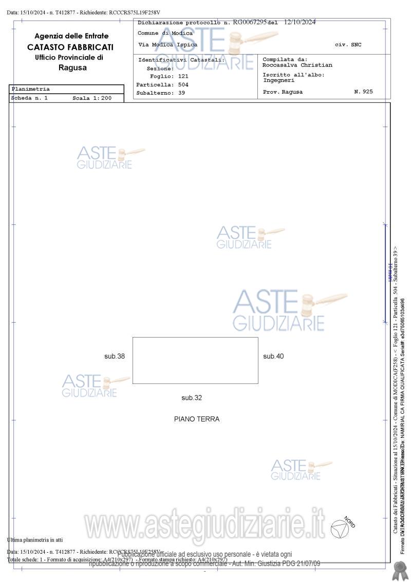 Planimetria del bene
