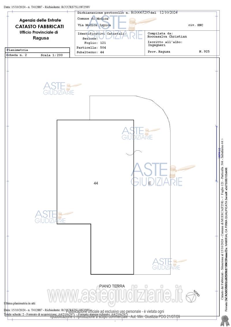 Planimetria del bene
