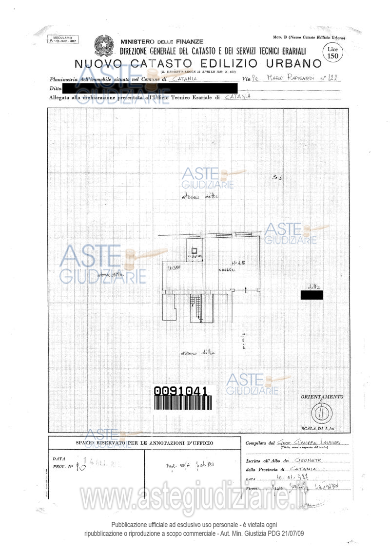 Planimetria del bene