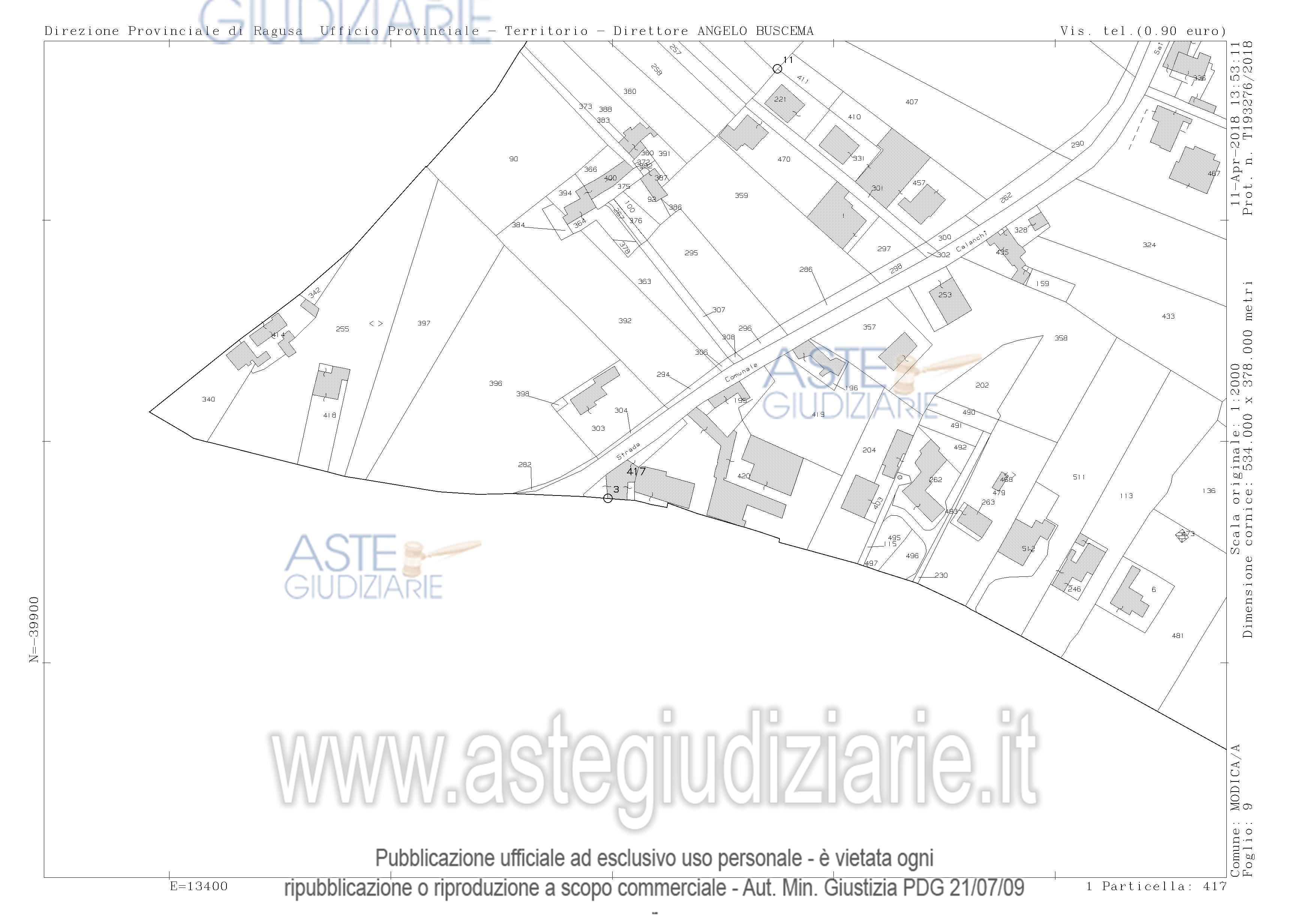 Planimetria del bene