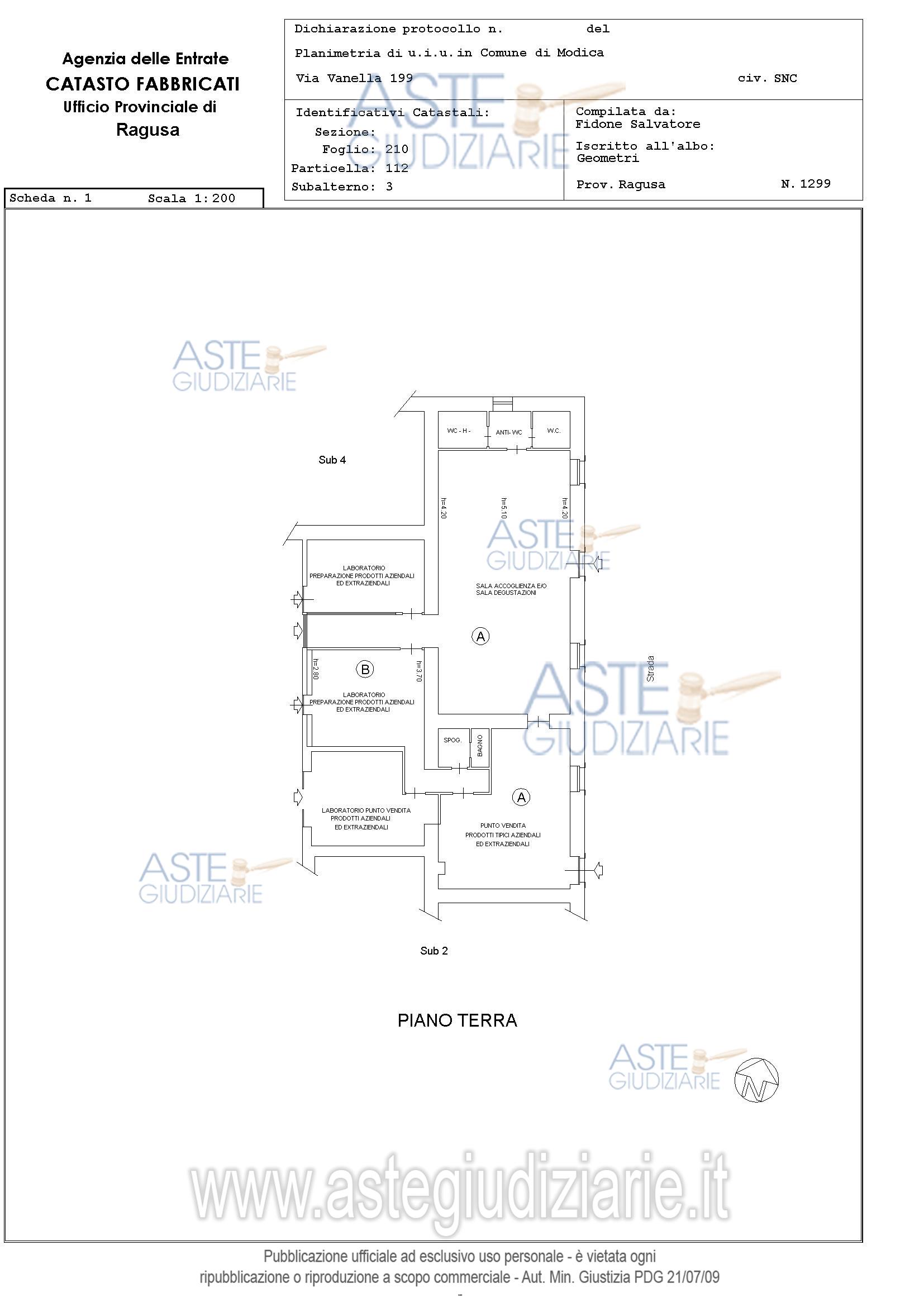 Planimetria del bene
