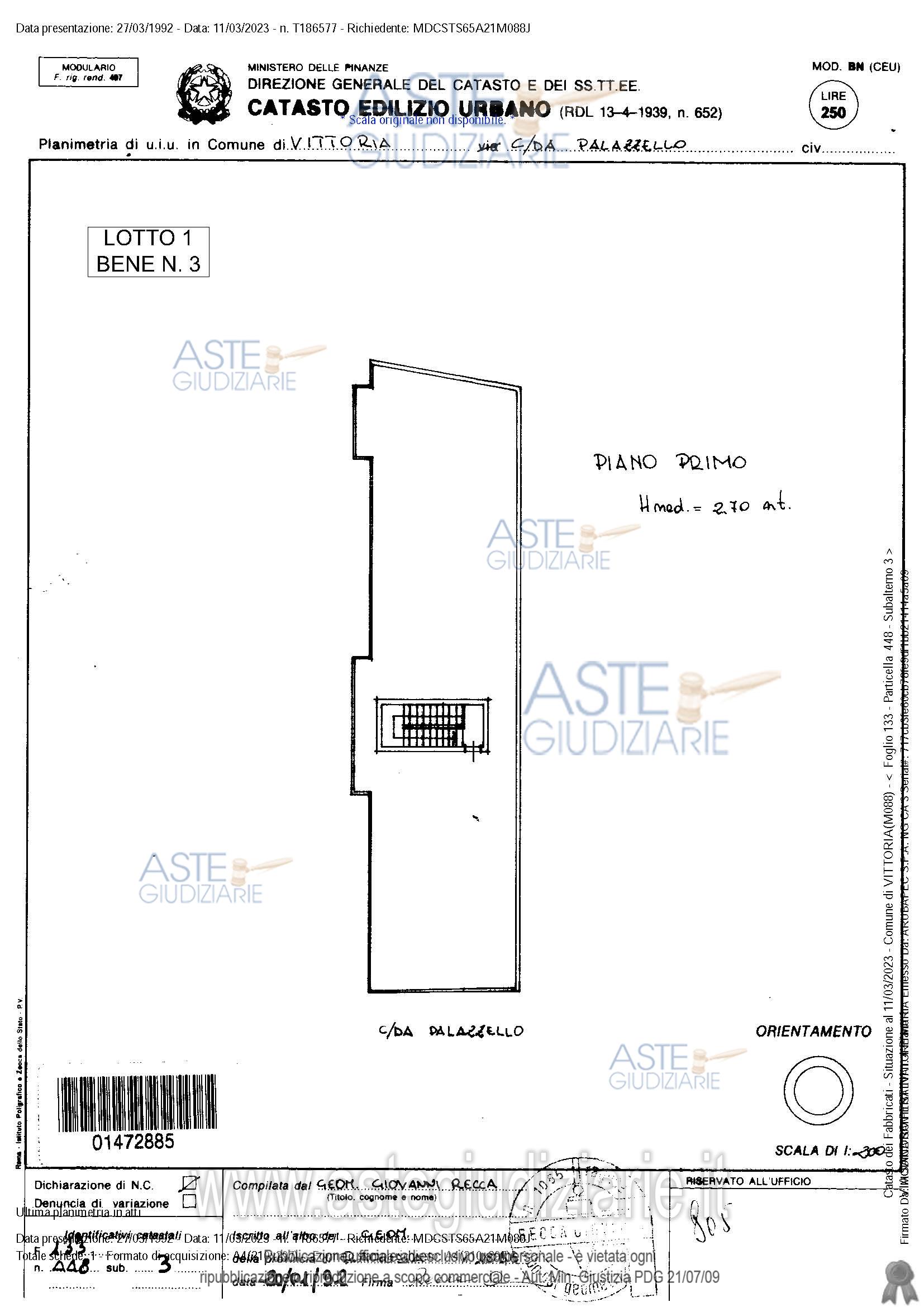 Planimetria del bene