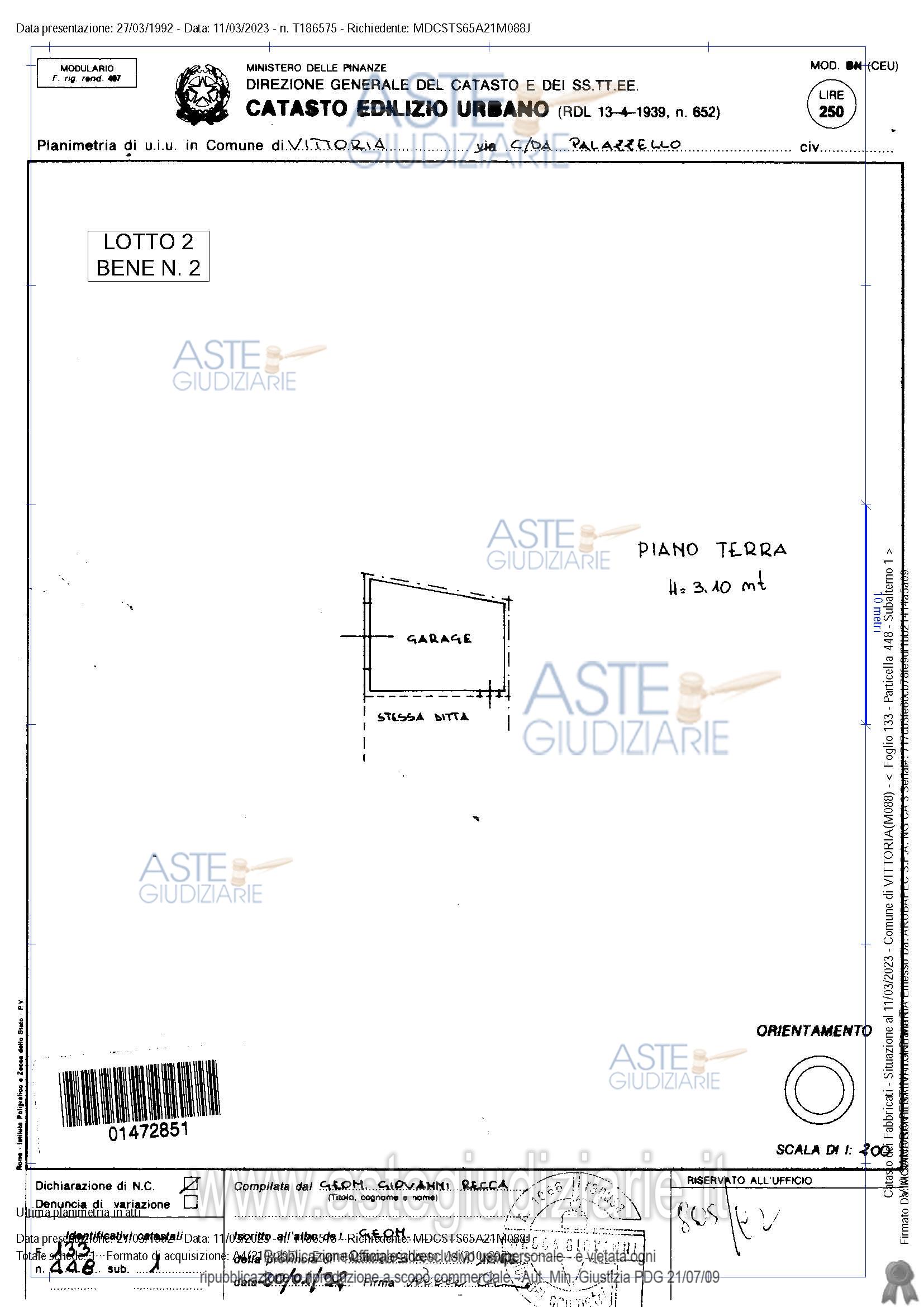 Planimetria del bene