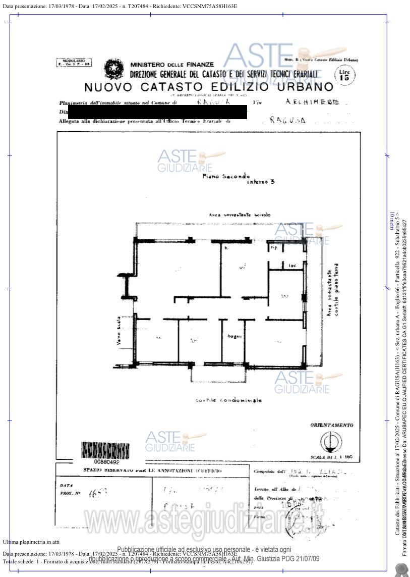 Planimetria del bene