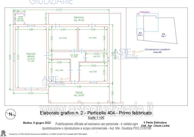 Planimetria del bene