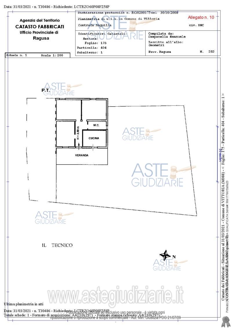 Planimetria del bene