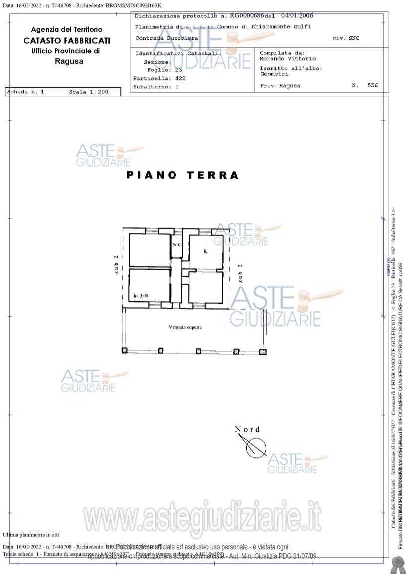 Planimetria del bene