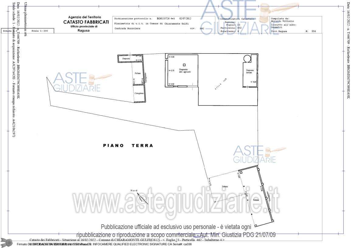 Planimetria del bene