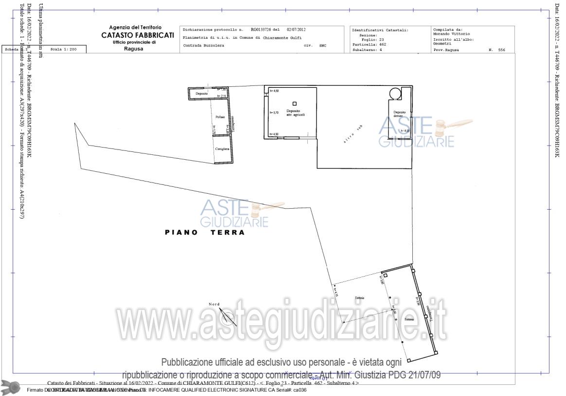 Planimetria del bene