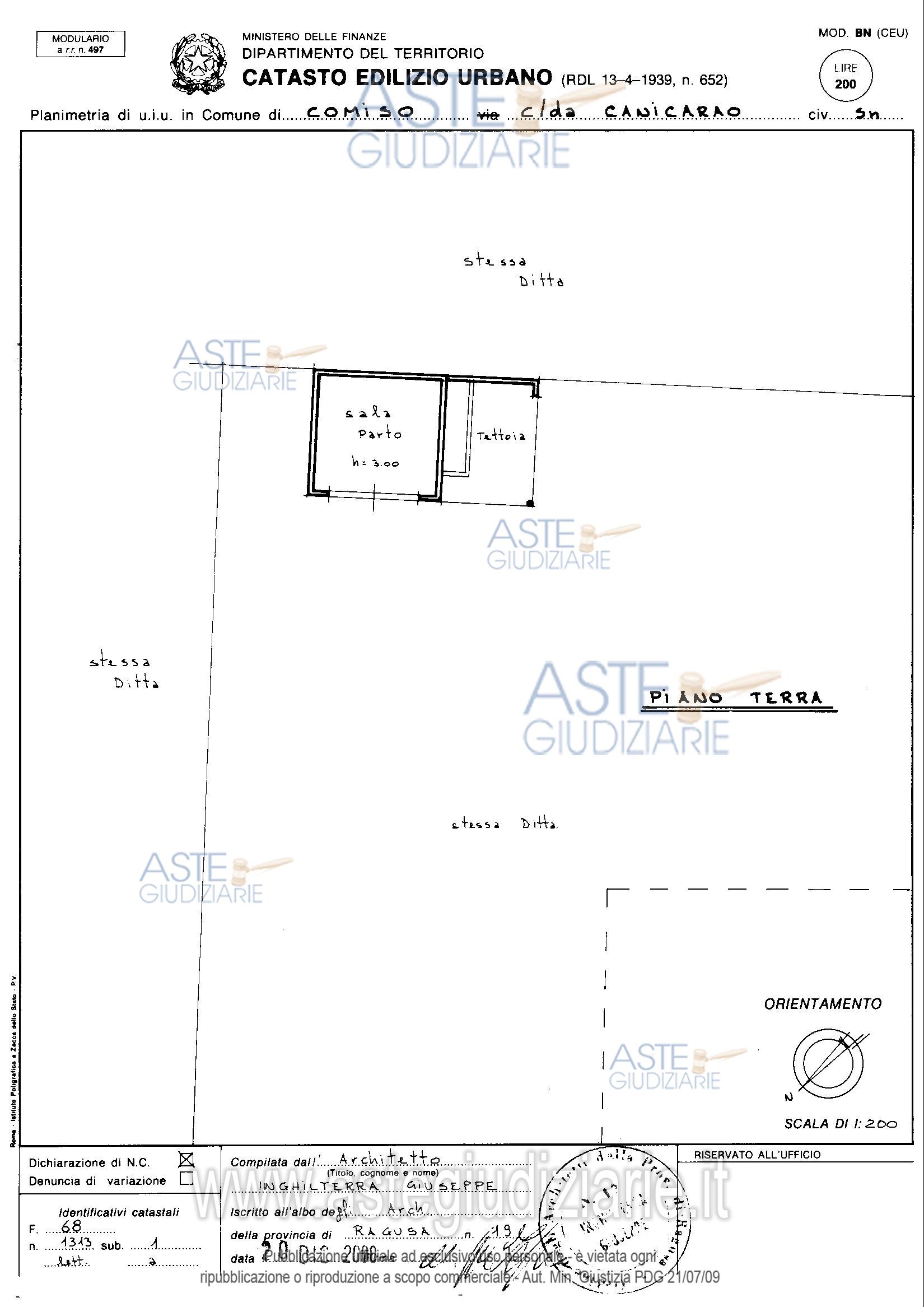 Planimetria del bene