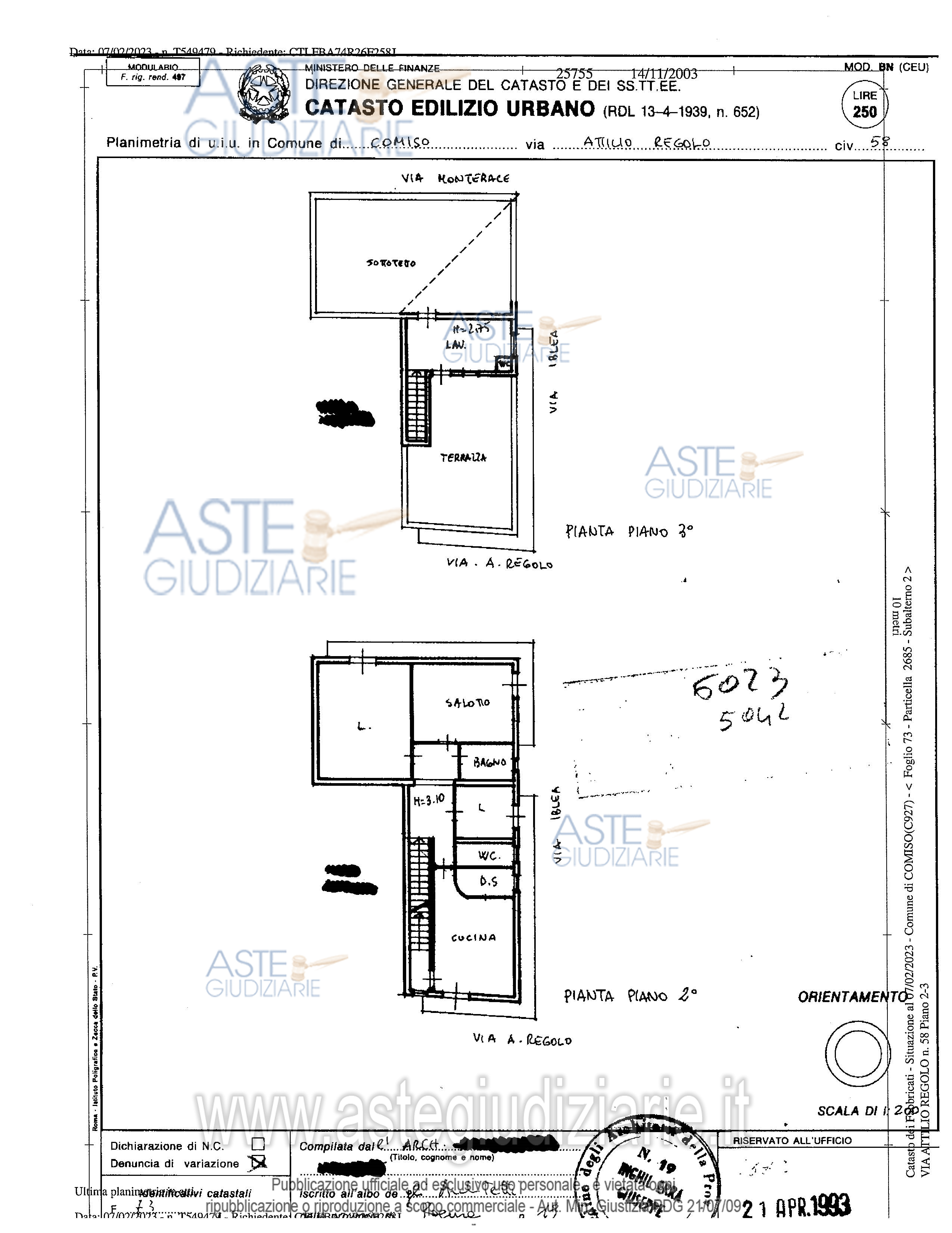Planimetria del bene
