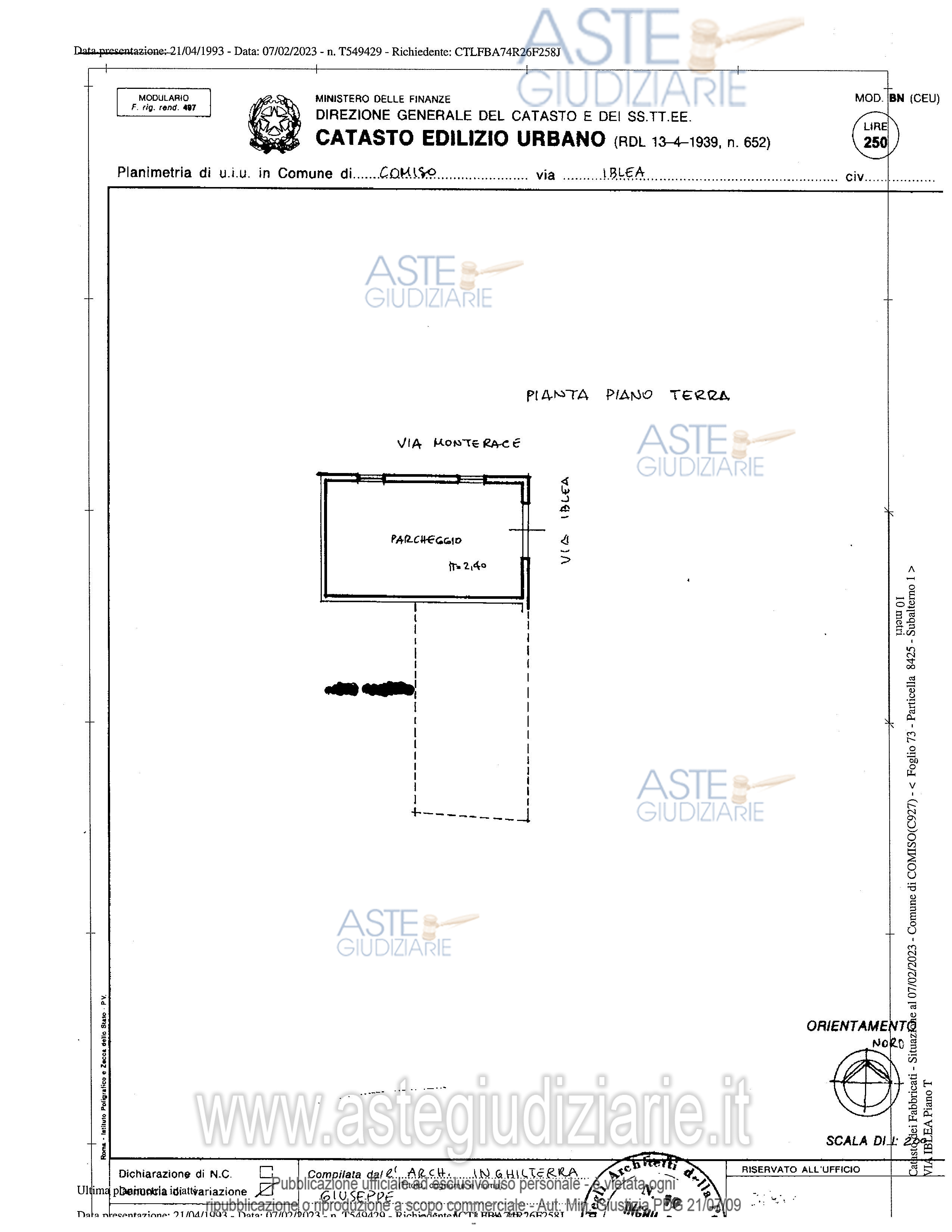 Planimetria del bene