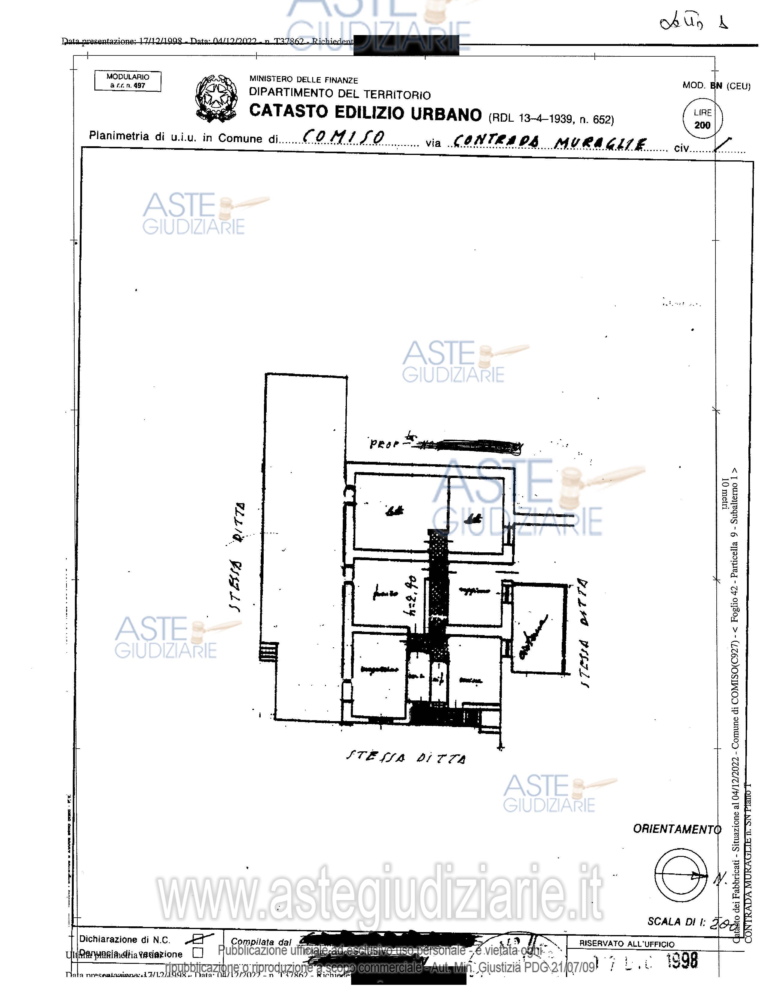 Planimetria del bene