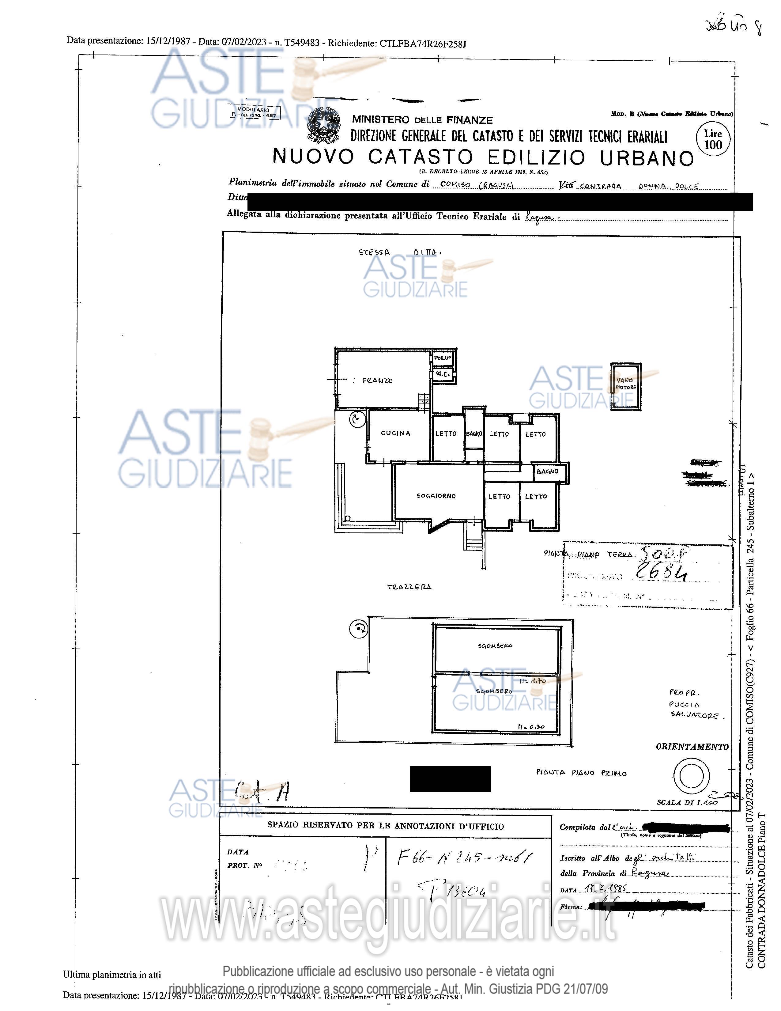 Planimetria del bene