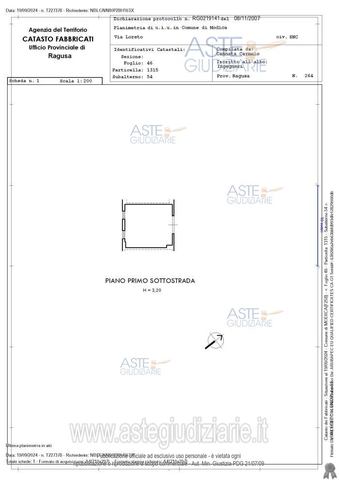 Planimetria del bene