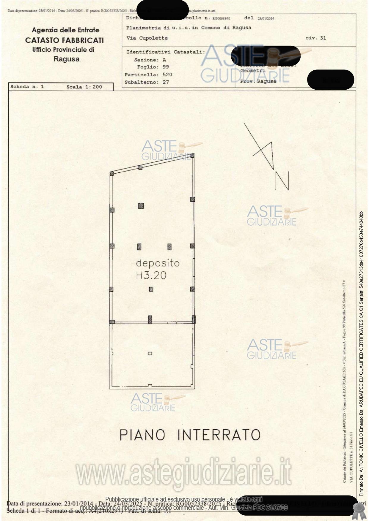 Planimetria del bene