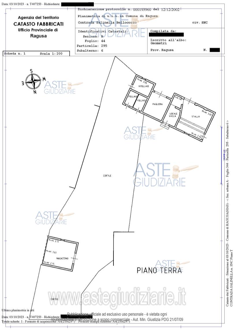 Planimetria del bene