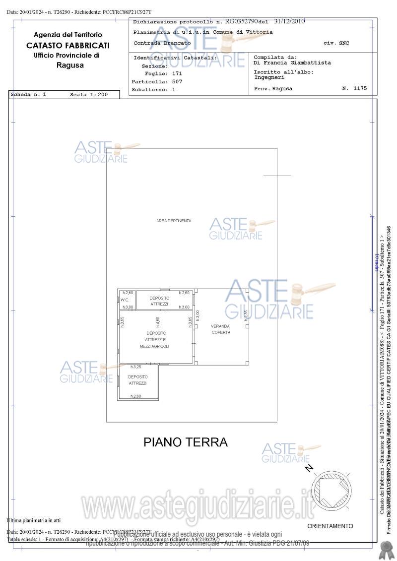 Planimetria del bene