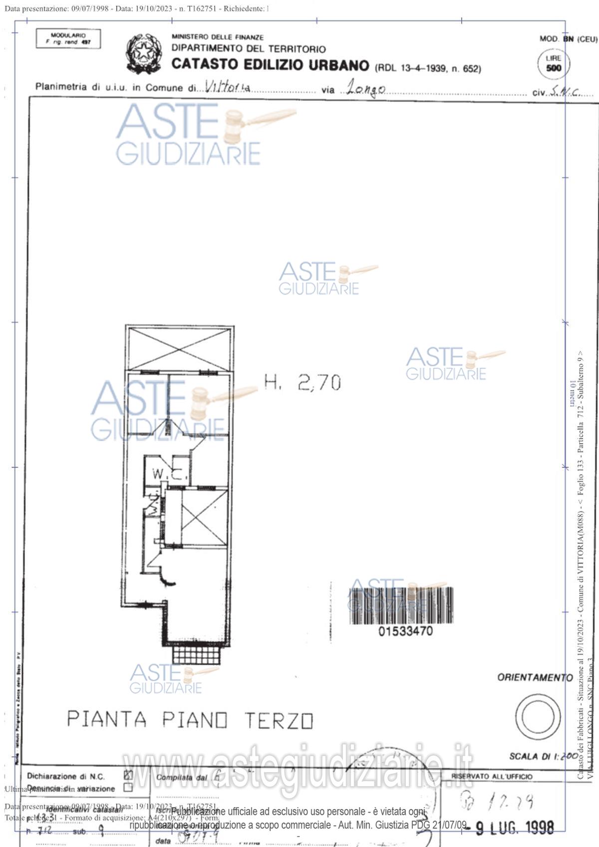 Planimetria del bene