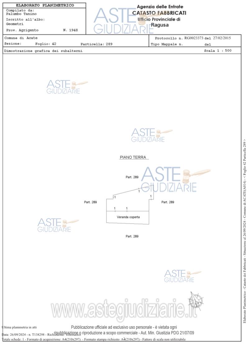 Planimetria del bene