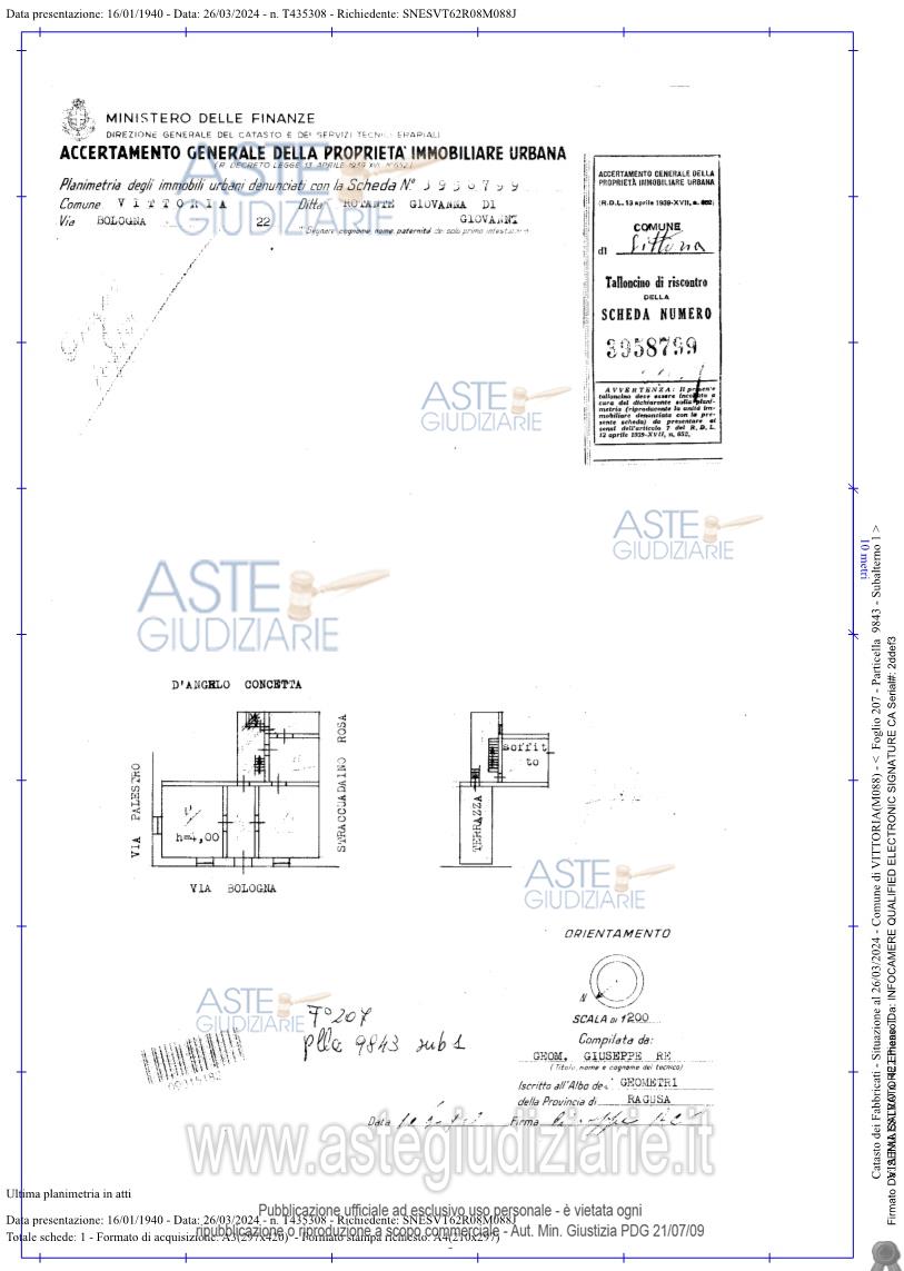 Planimetria del bene
