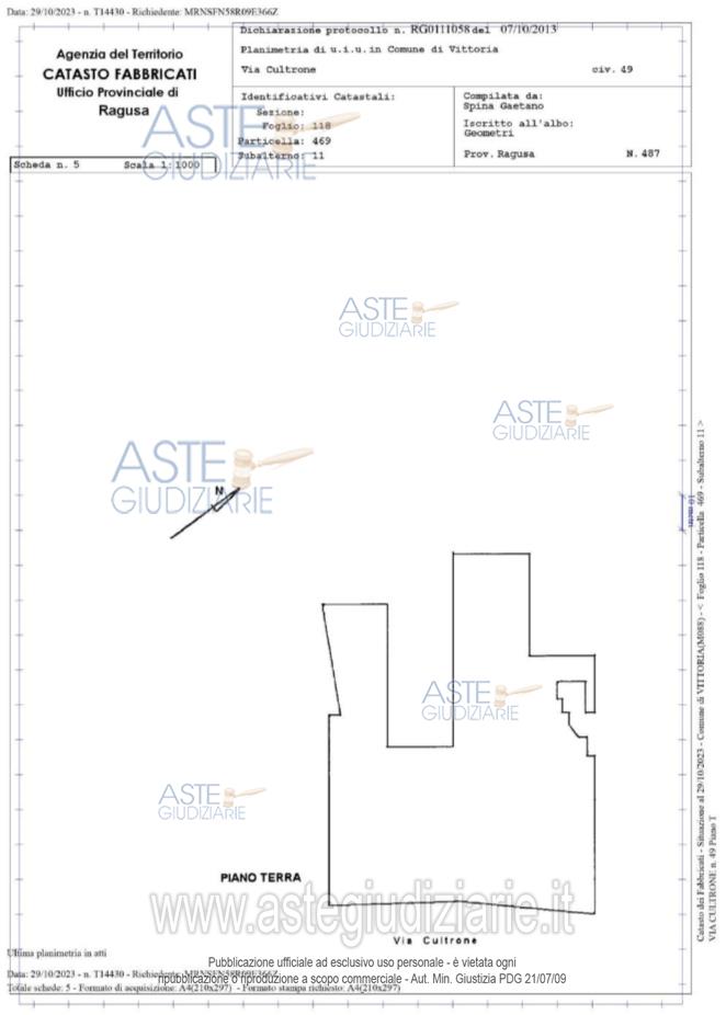 Planimetria del bene