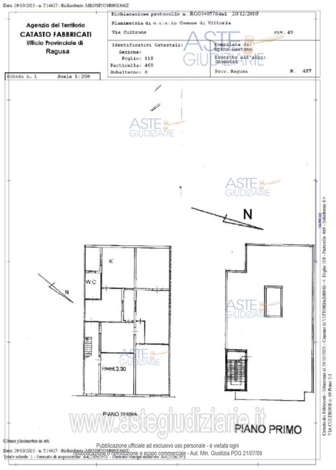 Planimetria del bene