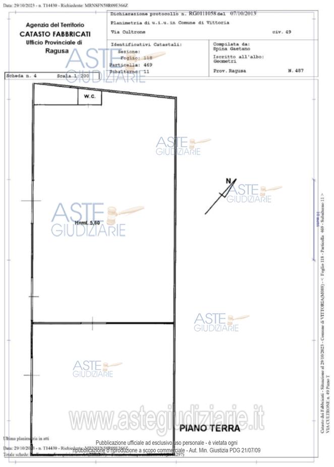 Planimetria del bene
