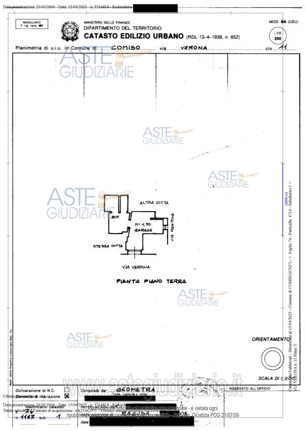 Planimetria del bene