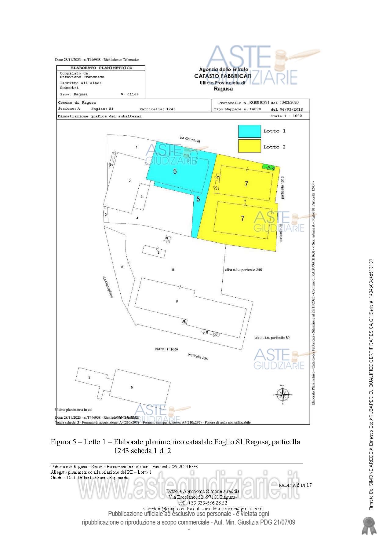 Planimetria del bene