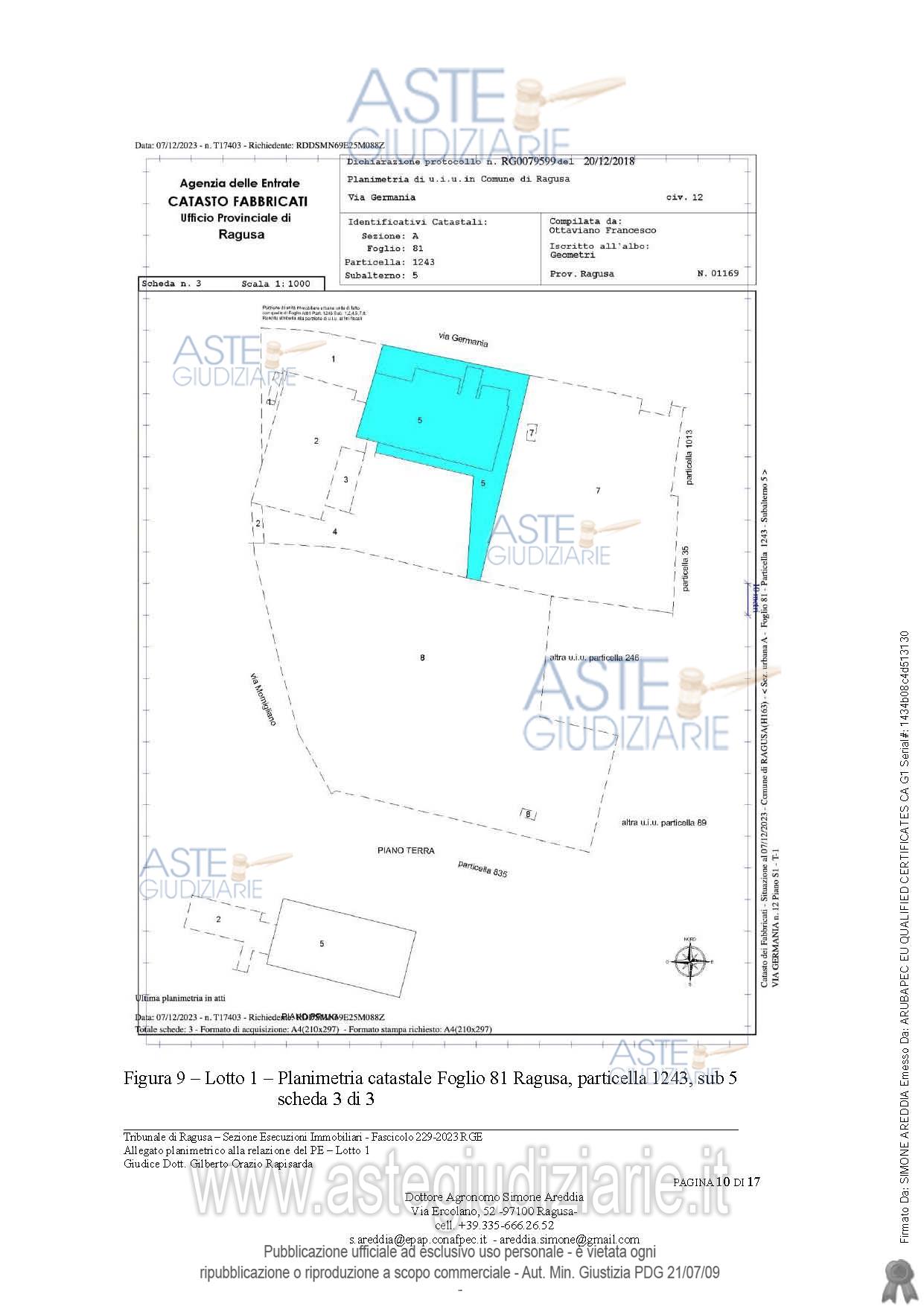 Planimetria del bene