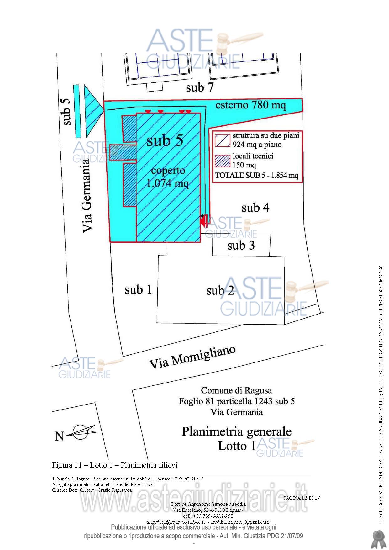 Planimetria del bene