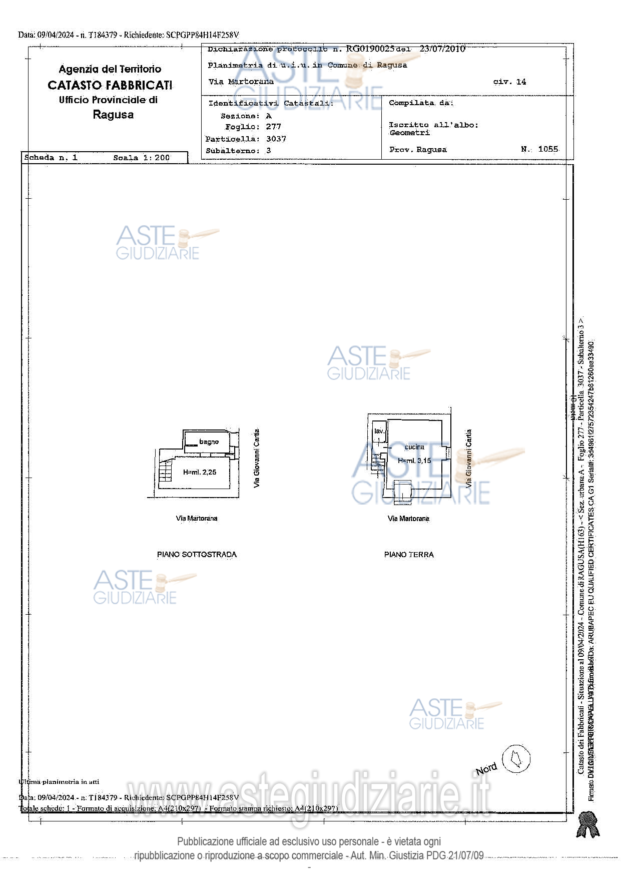 Planimetria del bene